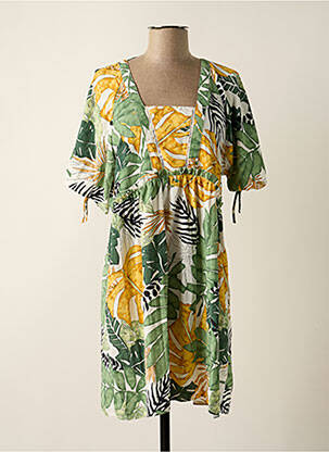 Robe mi-longue coupe évasée manches courtes vert MOLLY BRACKEN femme