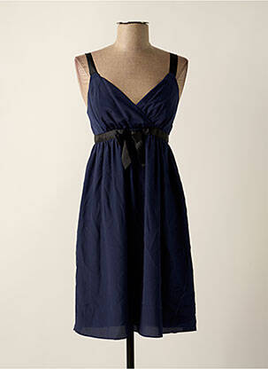 Robe mi-longue coupe évasée fines bretelles bleu NAF NAF femme
