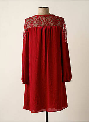 Robe mi-longue coupe fluide manches longues rouge NAF NAF femme