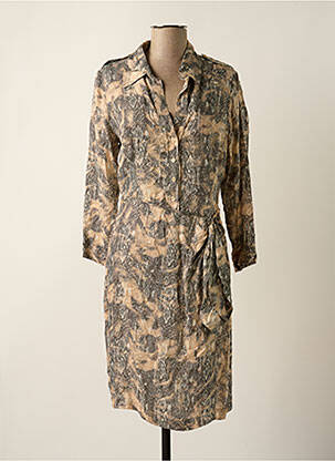 Robe mi-longue manches longues manches longues gris GEORGES RECH femme