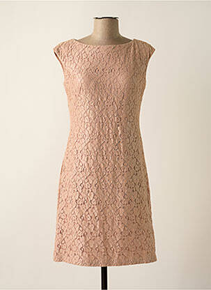 Robe courte fermeture zippée au dos manches courtes rose RALPH LAUREN femme