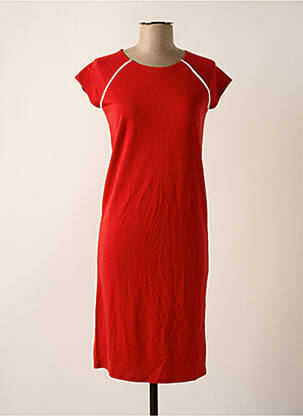 Robe mi-longue manches courtes manches courtes rouge MONTAGUT femme
