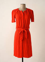 Robe mi-longue manches courtes manches courtes rouge CYRILLUS femme