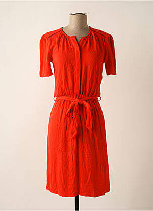 Robe mi-longue manches courtes manches courtes rouge CYRILLUS femme
