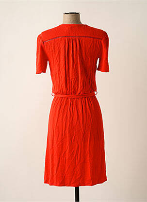Robe mi-longue manches courtes manches courtes rouge CYRILLUS femme
