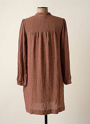 Robe mi-longue coupe fluide manches longues marron CYRILLUS femme
