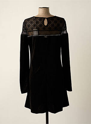 Robe courte coupe évasée manches longues noir GUESS femme