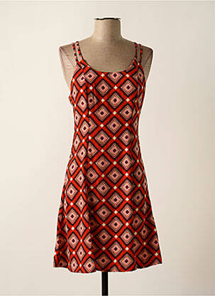 Robe mi-longue coupe évasée fines bretelles rouge MOLLY BRACKEN femme