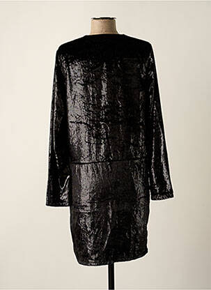 Robe mi-longue manches longues manches longues noir SEE U SOON femme