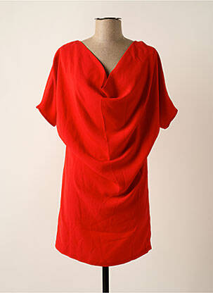 Robe courte manches courtes manches courtes rouge GUESS femme