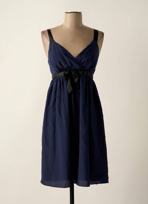 Robe mi-longue fermeture zippée au dos fines bretelles bleu NAF NAF femme