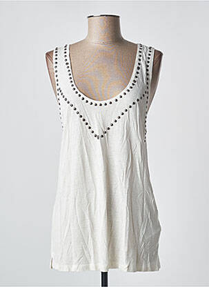 Débardeur col v sans manche beige KAPORAL femme