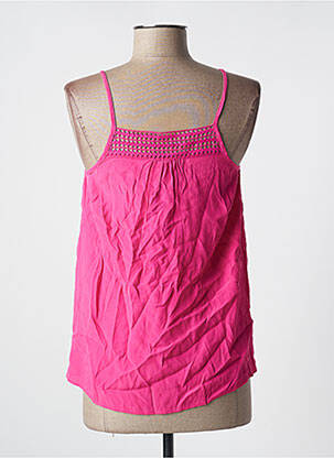 Top tissage crêpe fines bretelles rose ETAM femme