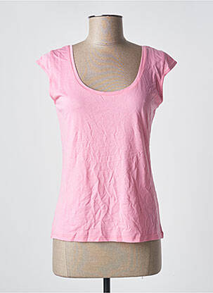 T-shirt stretch manches courtes rose ABSOLUT CASHMERE femme