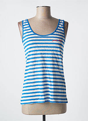Débardeur stretch sans manche bleu ABSOLUT CASHMERE femme