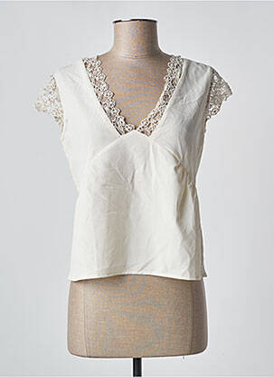 Top coupe fluide manches courtes beige KAPORAL femme