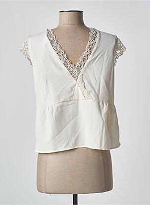 Top coupe fluide manches courtes beige KAPORAL femme