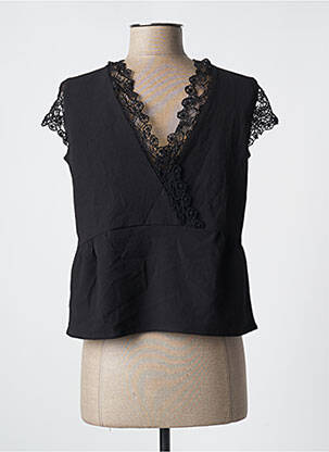 Top tissage crêpe manches courtes noir KAPORAL femme