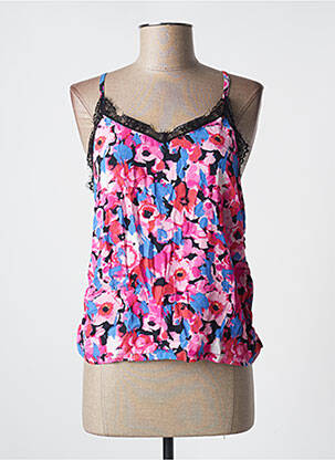 Top tissage crêpe fines bretelles rose KAPORAL femme