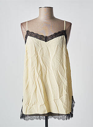 Top manches bretelles ajustables fines bretelles jaune APOSTROPHE femme