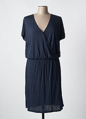 Robe mi-longue manches courtes manches courtes bleu ABSOLUT CASHMERE femme