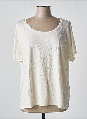 T-shirt stretch manches courtes beige ABSOLUT CASHMERE femme