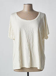 T-shirt stretch manches courtes beige ABSOLUT CASHMERE femme