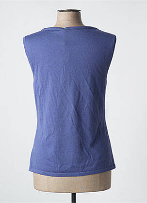 Pull coupe cintrée sans manche violet MONTAGUT femme