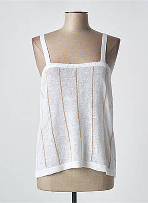 Pull coupe droite fines bretelles beige MONTAGUT femme