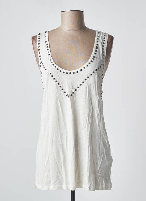 Débardeur col v sans manche beige KAPORAL femme