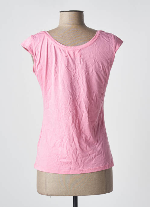 T-shirt stretch manches courtes rose ABSOLUT CASHMERE femme