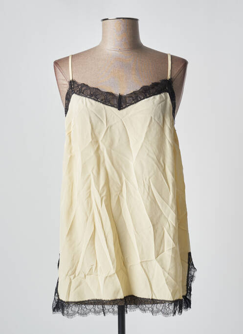 Top manches bretelles ajustables fines bretelles jaune APOSTROPHE femme