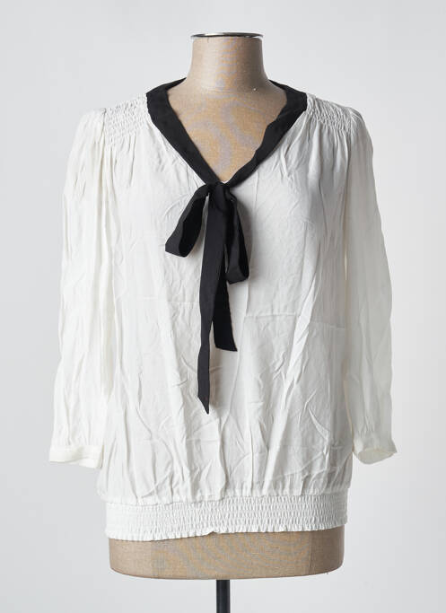 Blouse légère et transparente manches 3/4 blanc NAF NAF femme