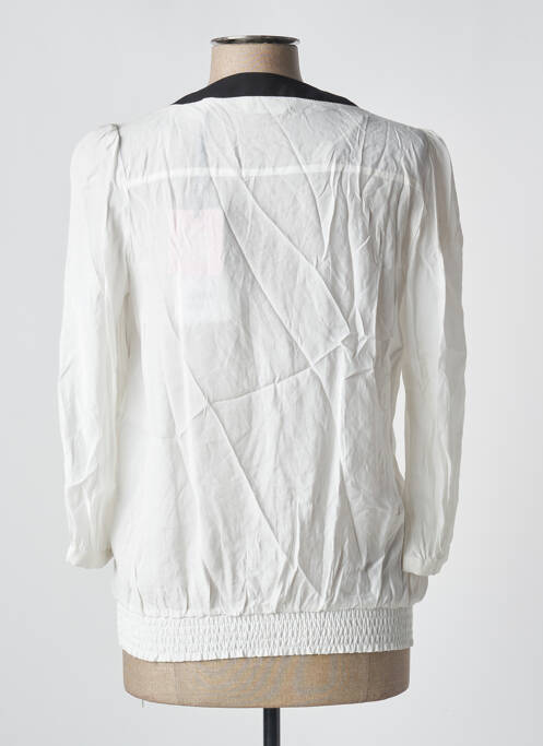 Blouse légère et transparente manches 3/4 blanc NAF NAF femme