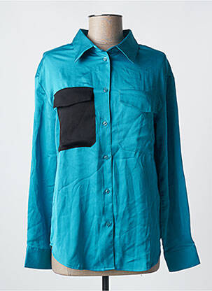 Chemisier coupe droite manches longues bleu ARMANI EXCHANGE femme