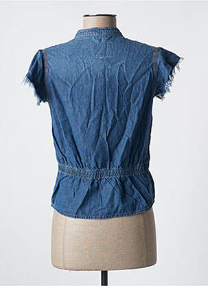 Chemisier coupe cintrée manches courtes bleu KAPORAL femme