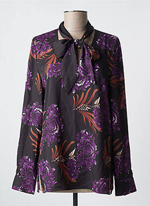 Blouse imprimé fleurs manches longues violet GEORGES RECH femme