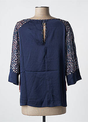 Blouse col rond manches 3/4 bleu SOGGO femme