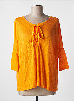 T-shirt stretch manches 3/4 orange NOTSHY femme