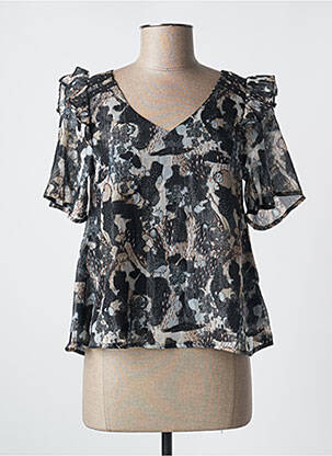 Blouse légère et transparente manches courtes gris KAPORAL femme