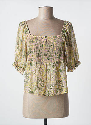 Blouse imprimé fleurs manches 3/4 vert KAPORAL femme