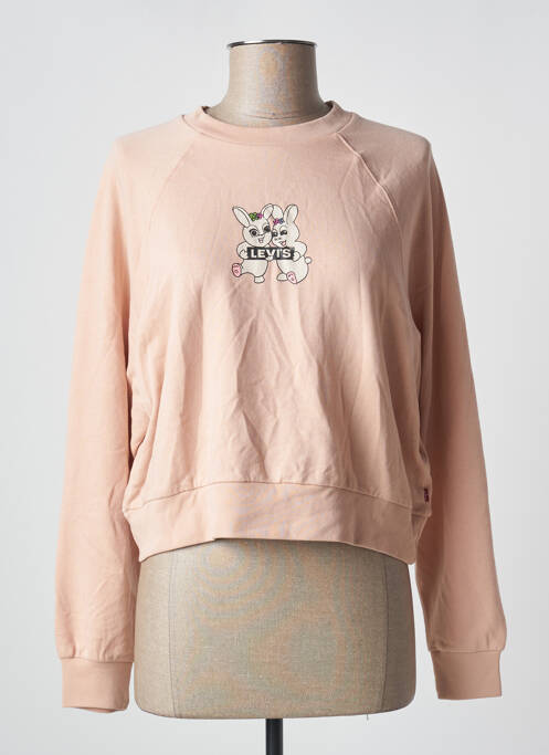 Sweat-shirt coupe over-size manches longues rose LEVIS femme