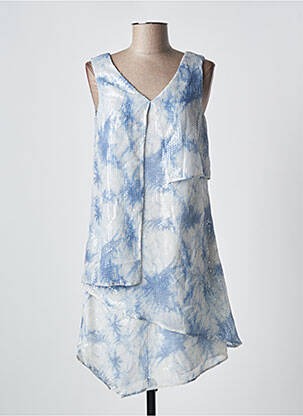 Robe courte sans manche sans manche bleu 1 2 3 femme