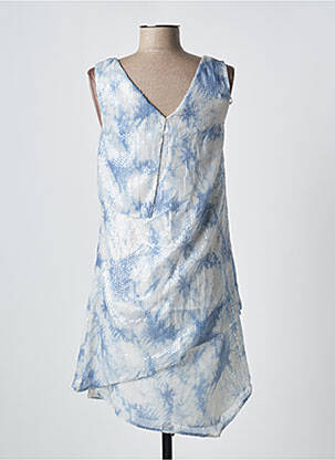 Robe courte sans manche sans manche bleu 1 2 3 femme