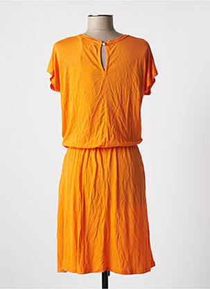 Robe mi-longue coupe fluide manches courtes orange ABSOLUT CASHMERE femme