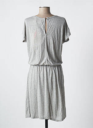 Robe mi-longue coupe fluide manches courtes gris ABSOLUT CASHMERE femme