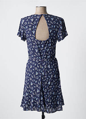 Robe courte fermeture zippée au dos manches courtes bleu RALPH LAUREN femme