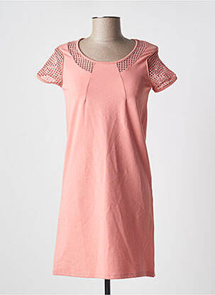 Robe courte manches courtes manches courtes rose NAF NAF femme