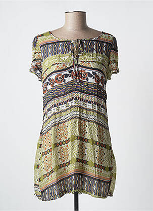Tunique manches courtes tissage crêpe vert SOGGO femme