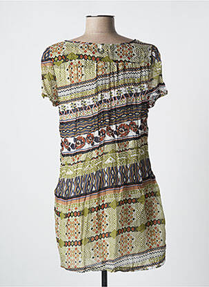 Tunique manches courtes tissage crêpe vert SOGGO femme
